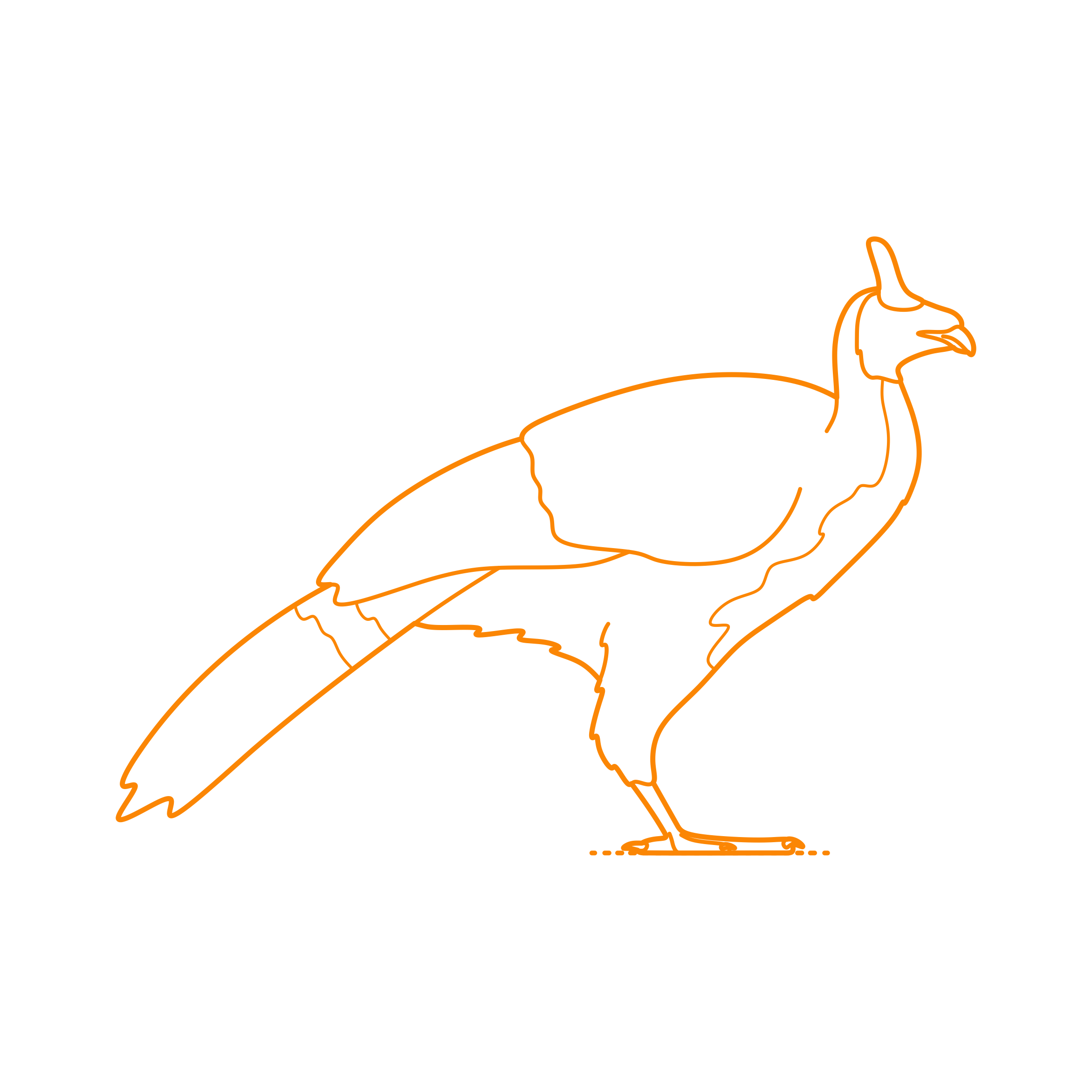 Animals Gamefowl Horned Guan Outline Svg Vector Free Vectors